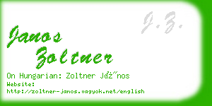 janos zoltner business card